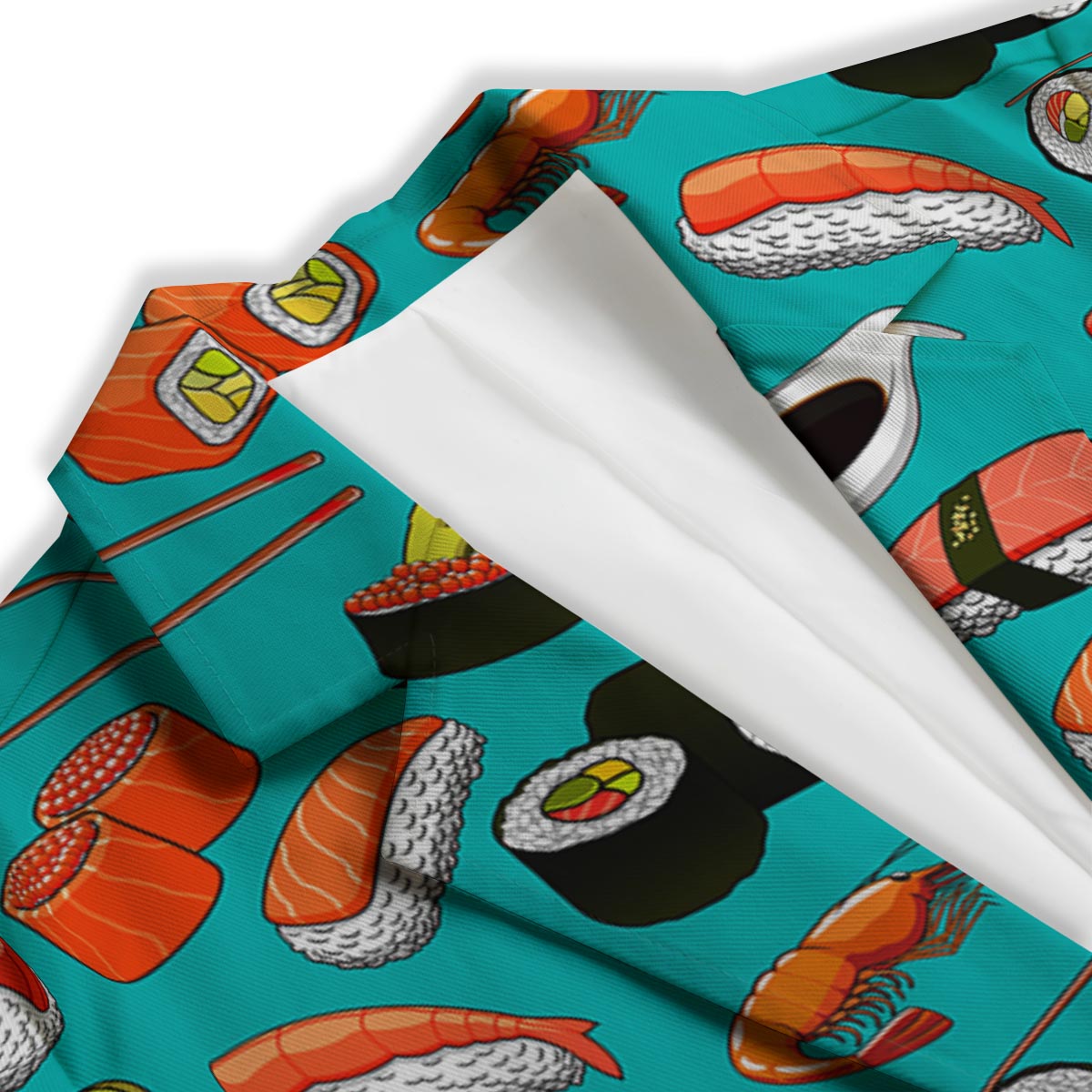 Rolls And Salmon Sushi Print Pattern Women's Blazer-grizzshop