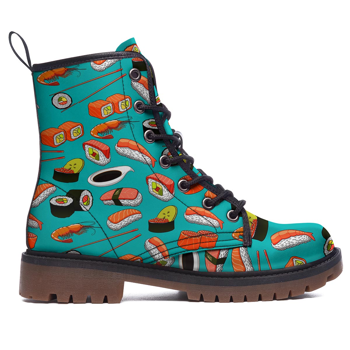 Rolls And Salmon Sushi Print Pattern Work Boots-grizzshop