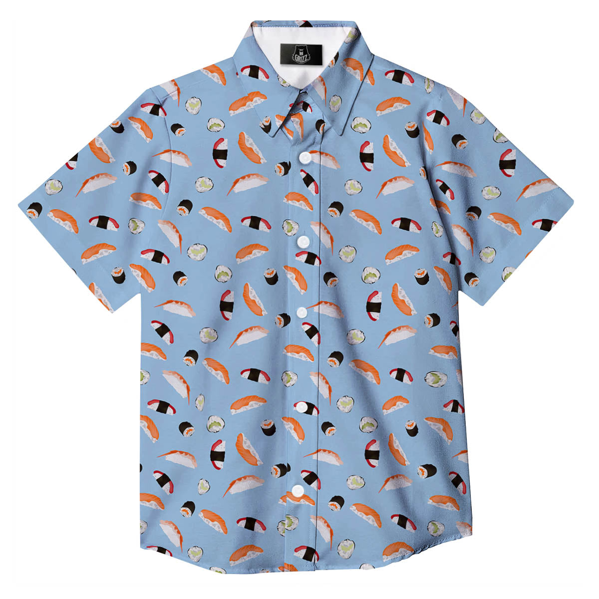 Rolls And Sushi Colorful Print Pattern Button Up Shirt-grizzshop
