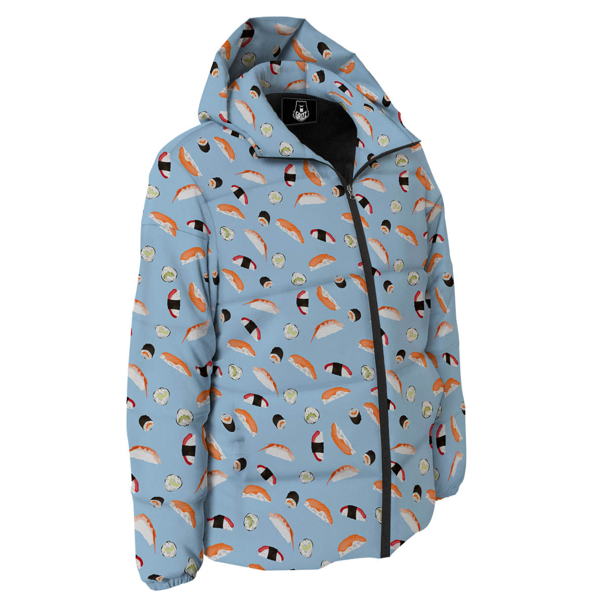 Rolls And Sushi Colorful Print Pattern Down Jacket-grizzshop