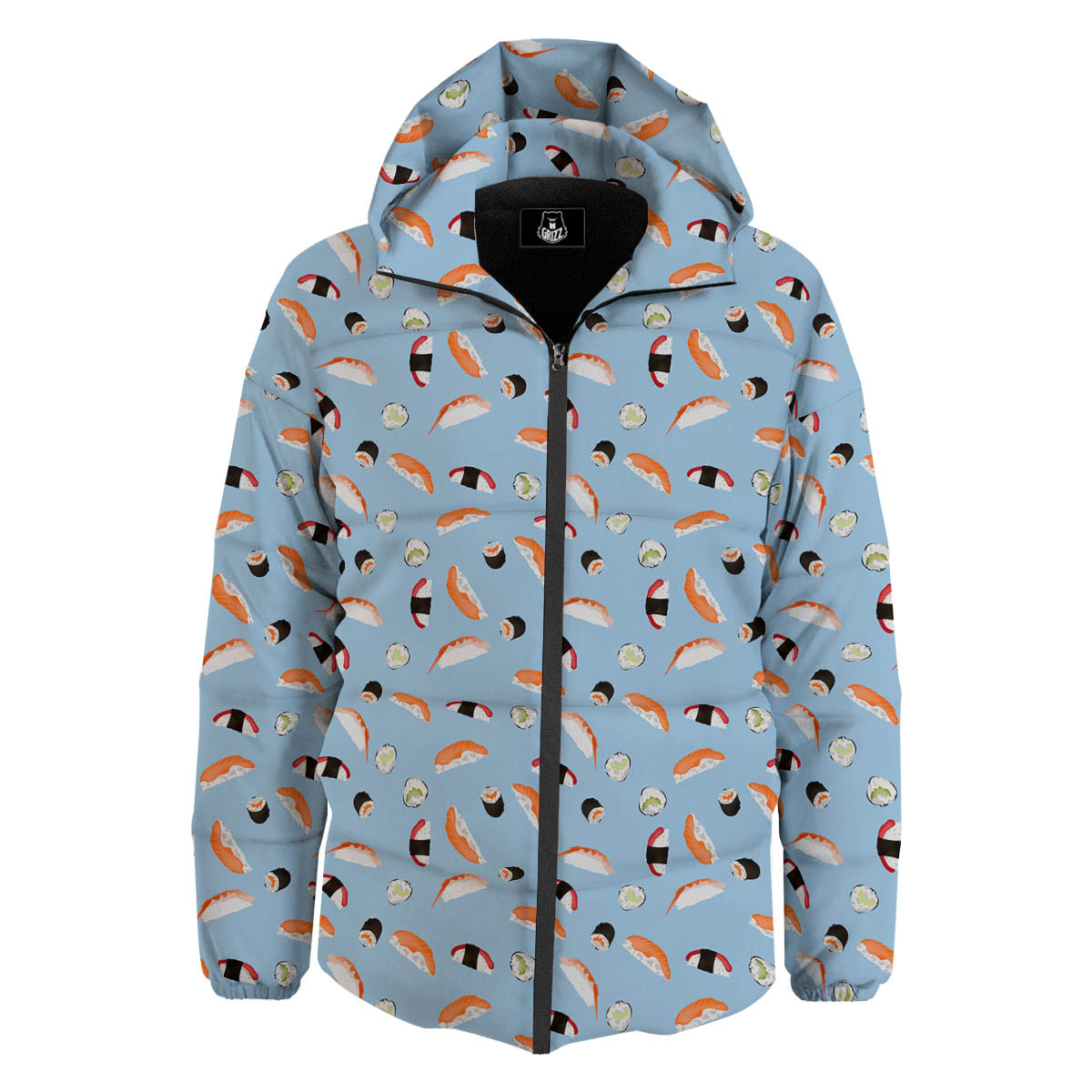 Rolls And Sushi Colorful Print Pattern Down Jacket-grizzshop