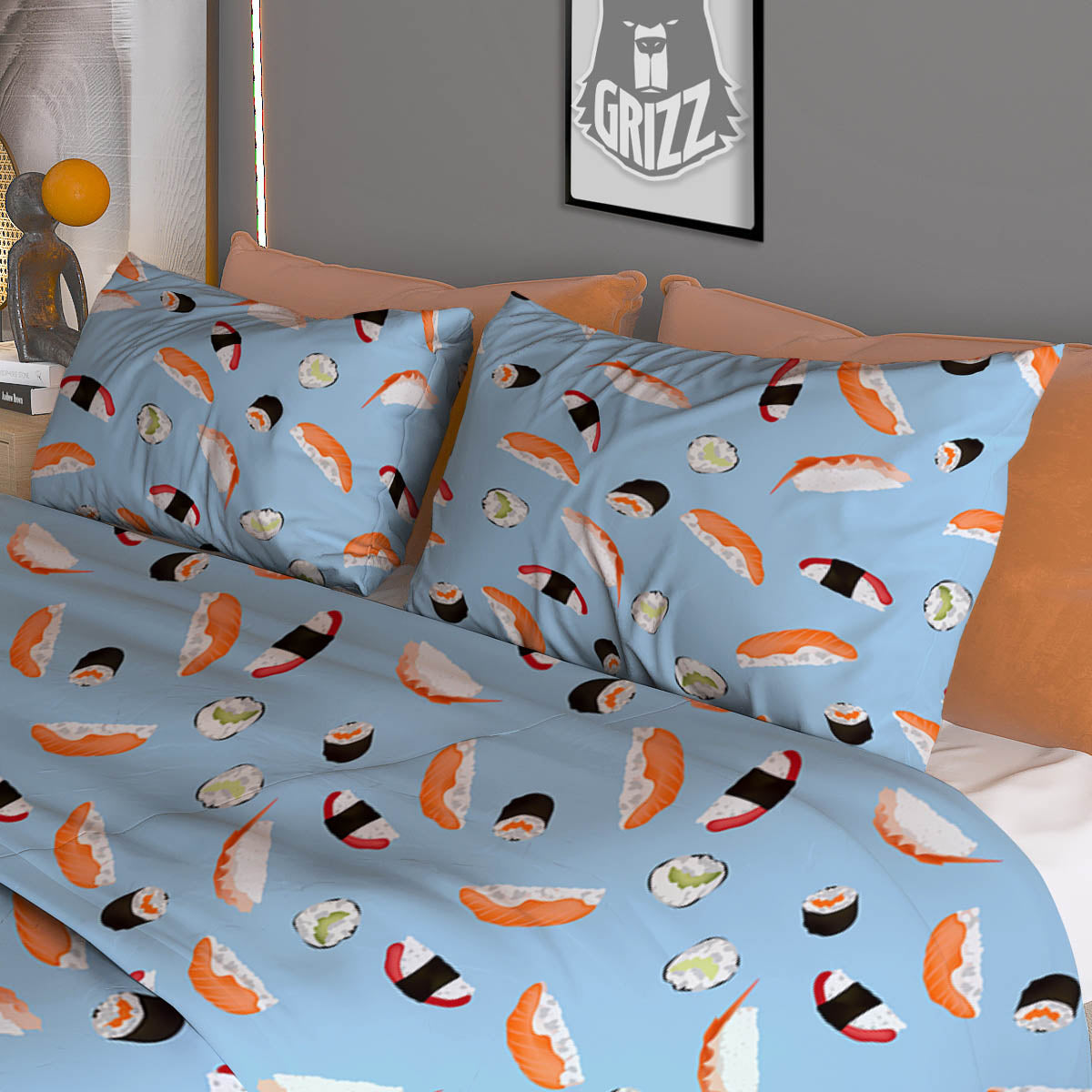 Pot Leaf Green Print Duvet Cover Bedding Set