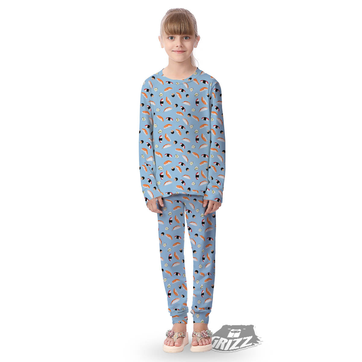 Rolls And Sushi Colorful Print Pattern Kid's Pajamas-grizzshop