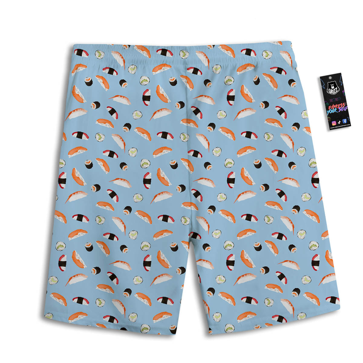 Rolls And Sushi Colorful Print Pattern Men's Athletic Shorts