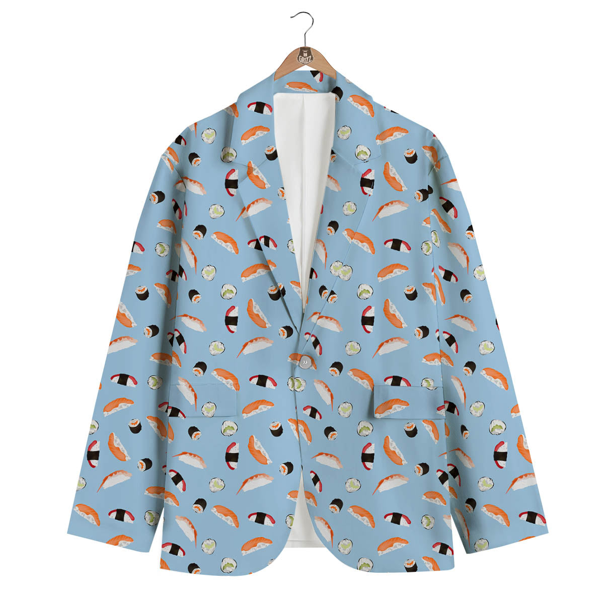 Rolls And Sushi Colorful Print Pattern Men's Blazer-grizzshop
