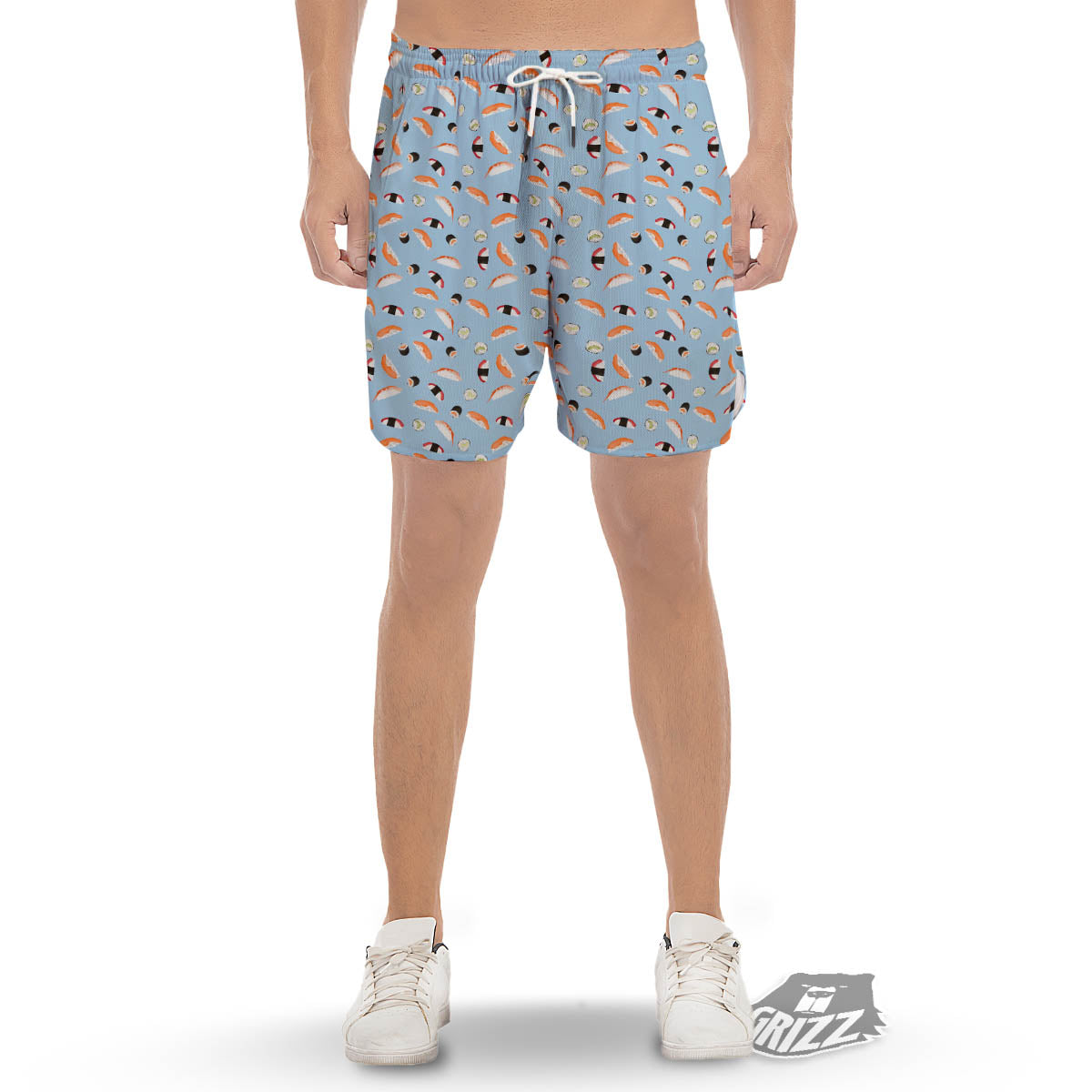 Rolls And Sushi Colorful Print Pattern Men's Gym Shorts-grizzshop