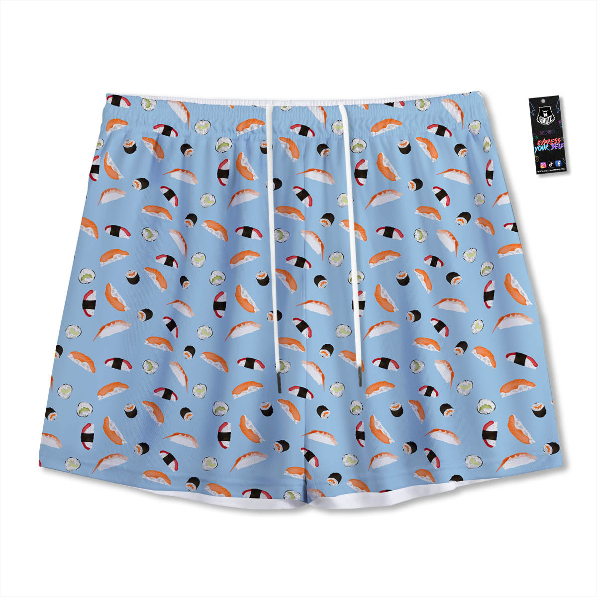 Pot Leaf Green Print Mesh Shorts