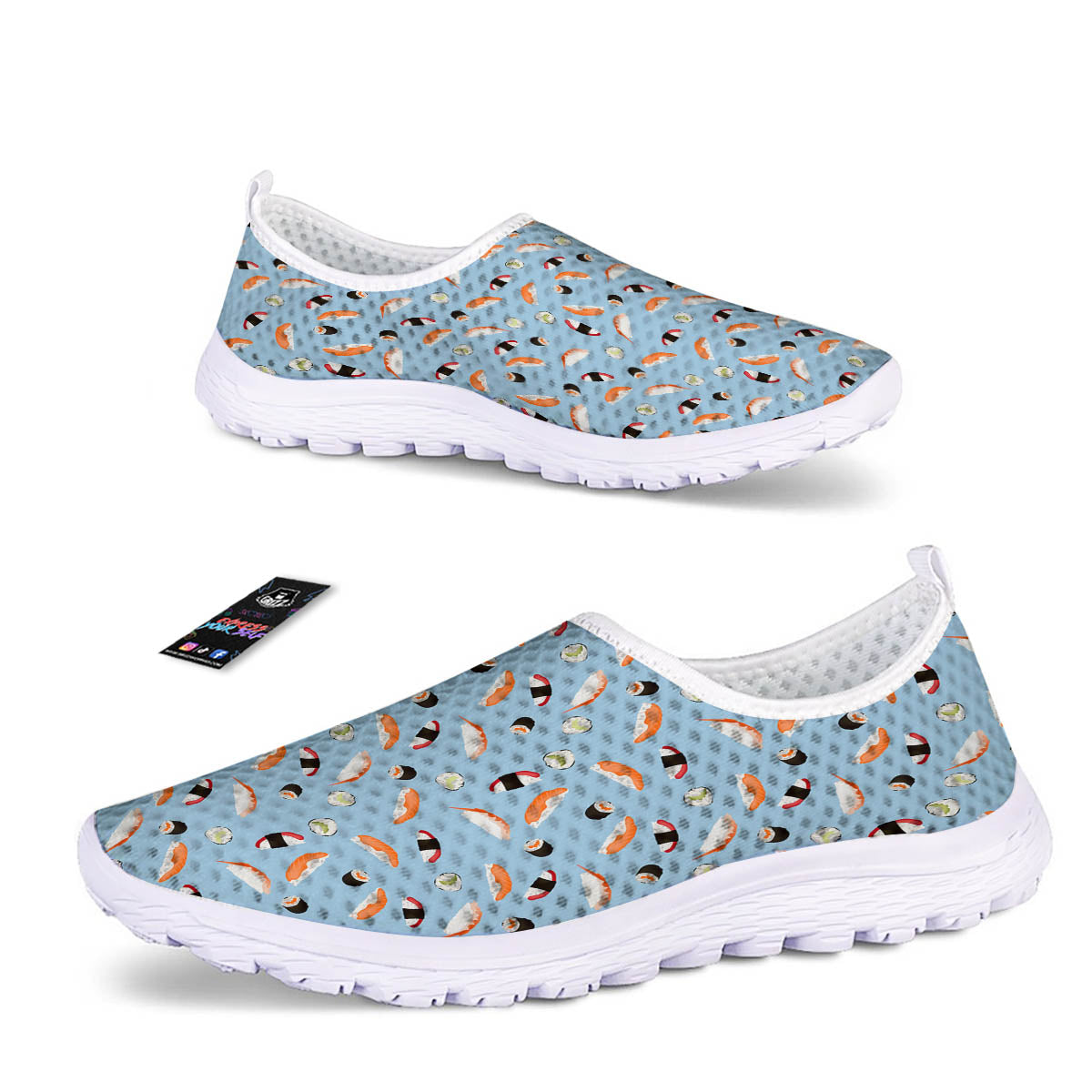 Rolls And Sushi Colorful Print Pattern Nurse Shoes-grizzshop