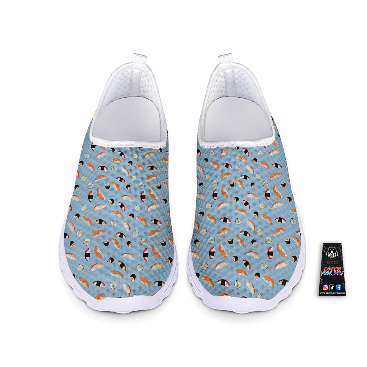 Rolls And Sushi Colorful Print Pattern Nurse Shoes-grizzshop