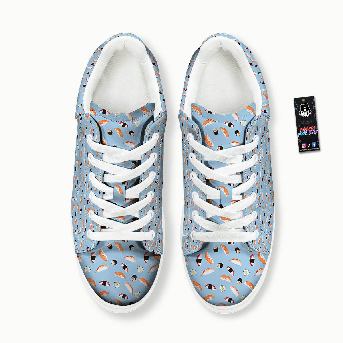 Rolls And Sushi Colorful Print Pattern Platform Shoes-grizzshop