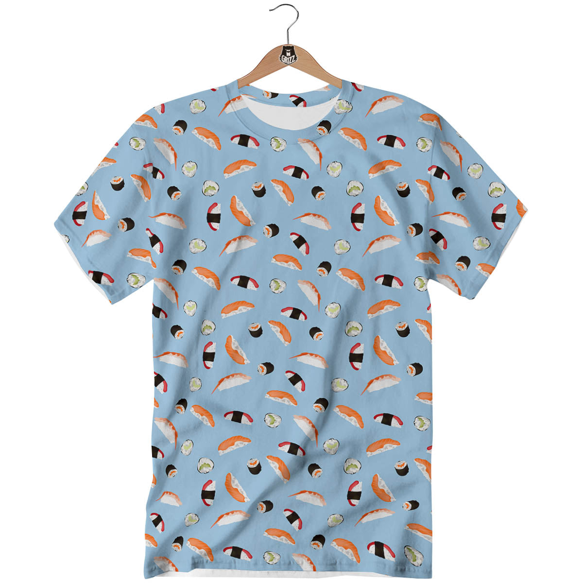Rolls And Sushi Colorful Print Pattern T-Shirt-grizzshop
