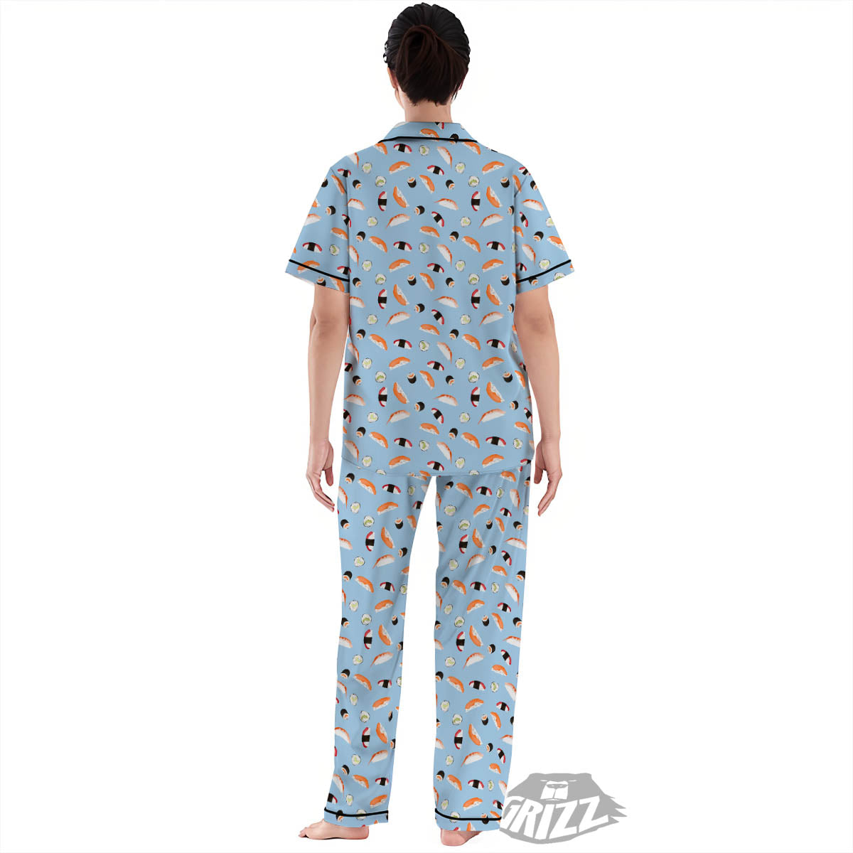 Rolls And Sushi Colorful Print Pattern Women's Pajamas Set-grizzshop