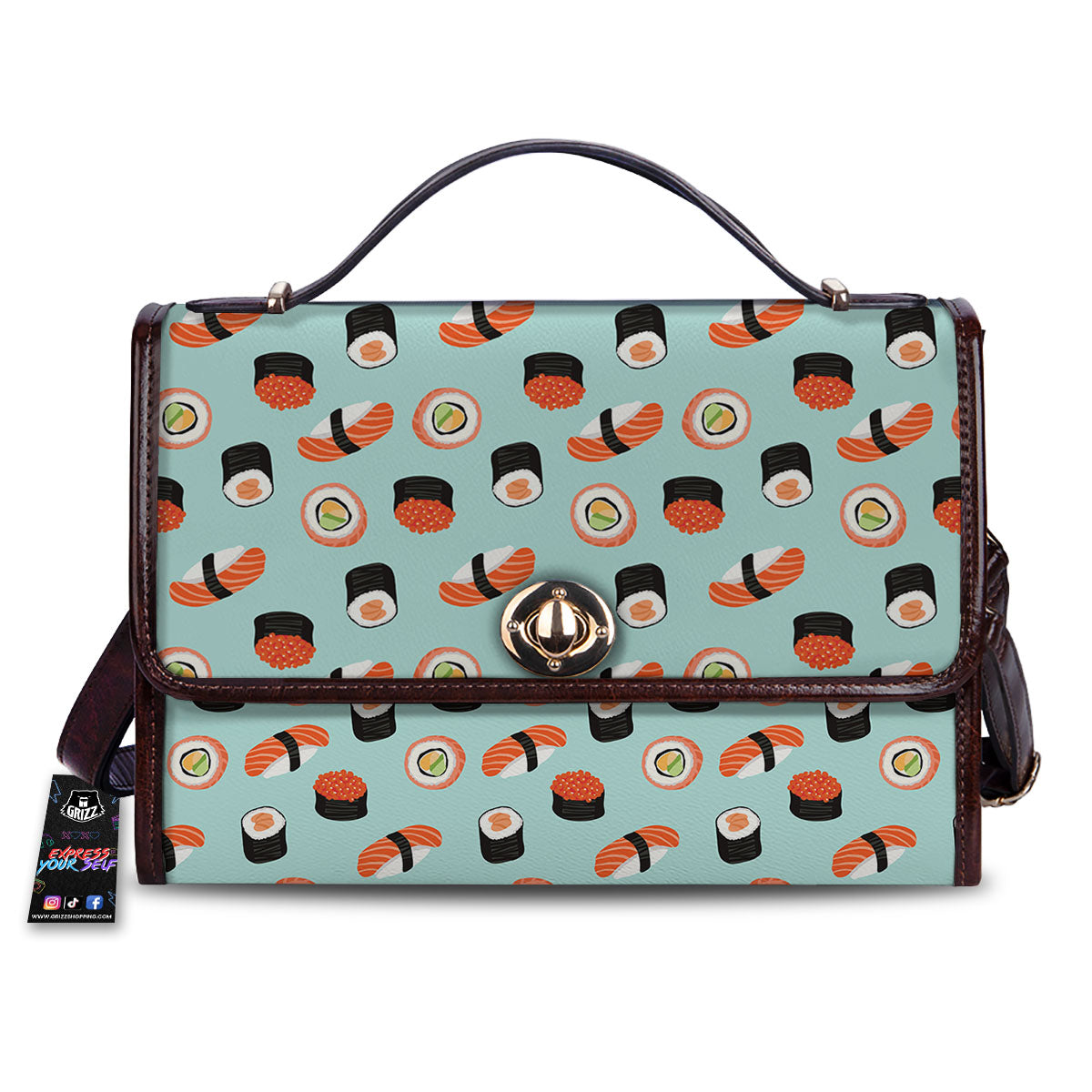 Rolls And Japanese Sushi Print Pattern Women's Satchel Bag