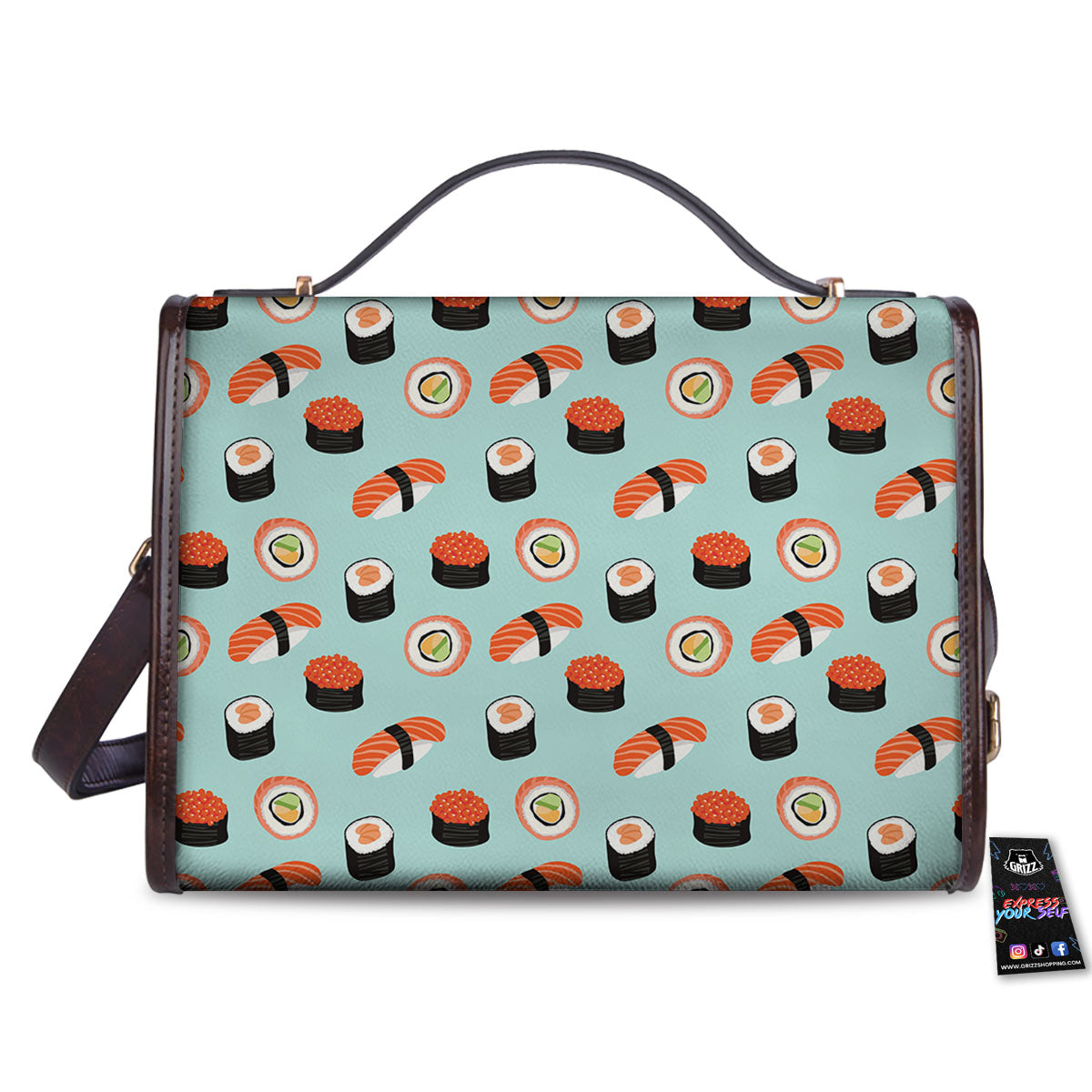 Rolls And Japanese Sushi Print Pattern Women's Satchel Bag