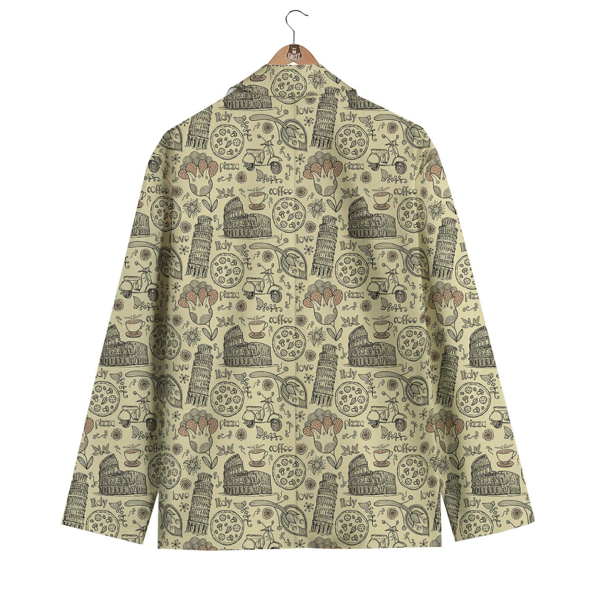 Rome Pattern Print Men's Blazer-grizzshop