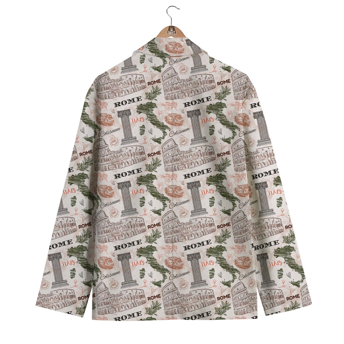 Rome Print Pattern Men's Blazer-grizzshop