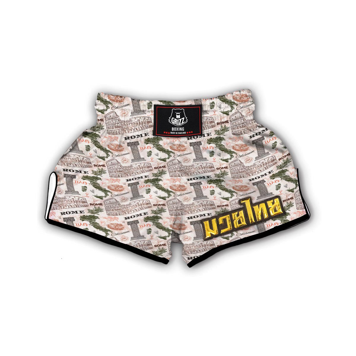 Rome Print Pattern Muay Thai Boxing Shorts-grizzshop