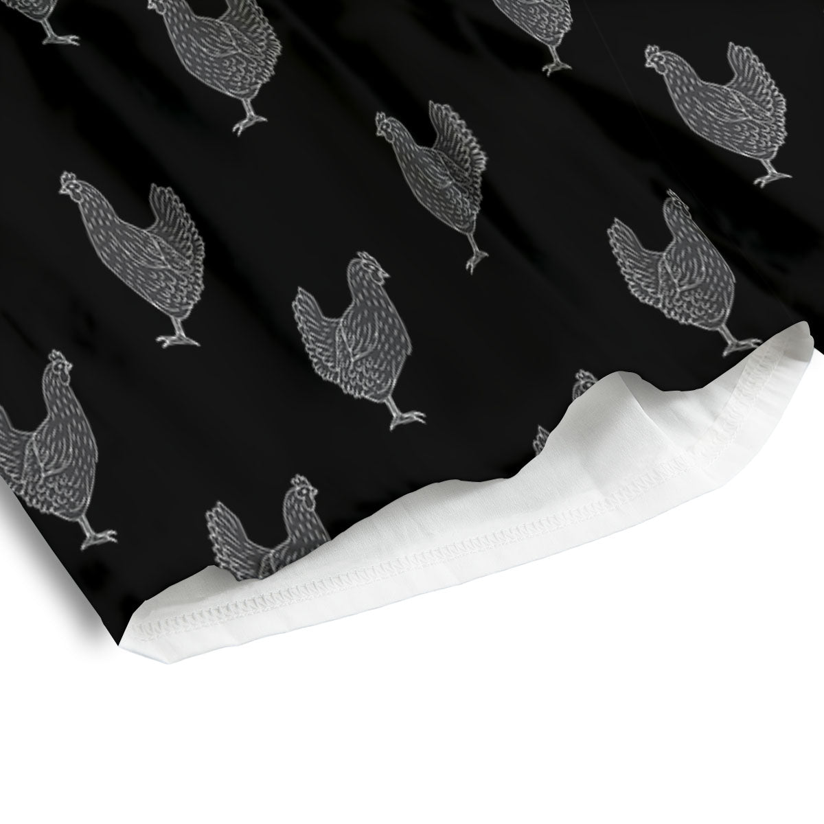 Rooster Black And White Print Pattern Men's Athletic Shorts