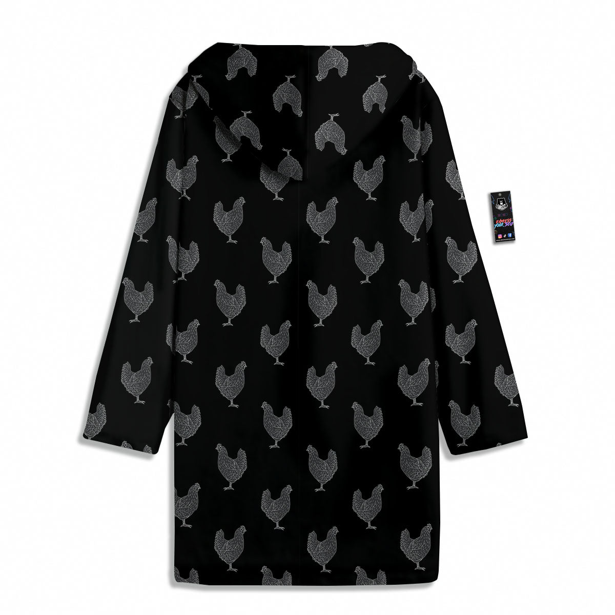 Rooster Black And White Print Pattern Men's Windbreaker Jacket-grizzshop