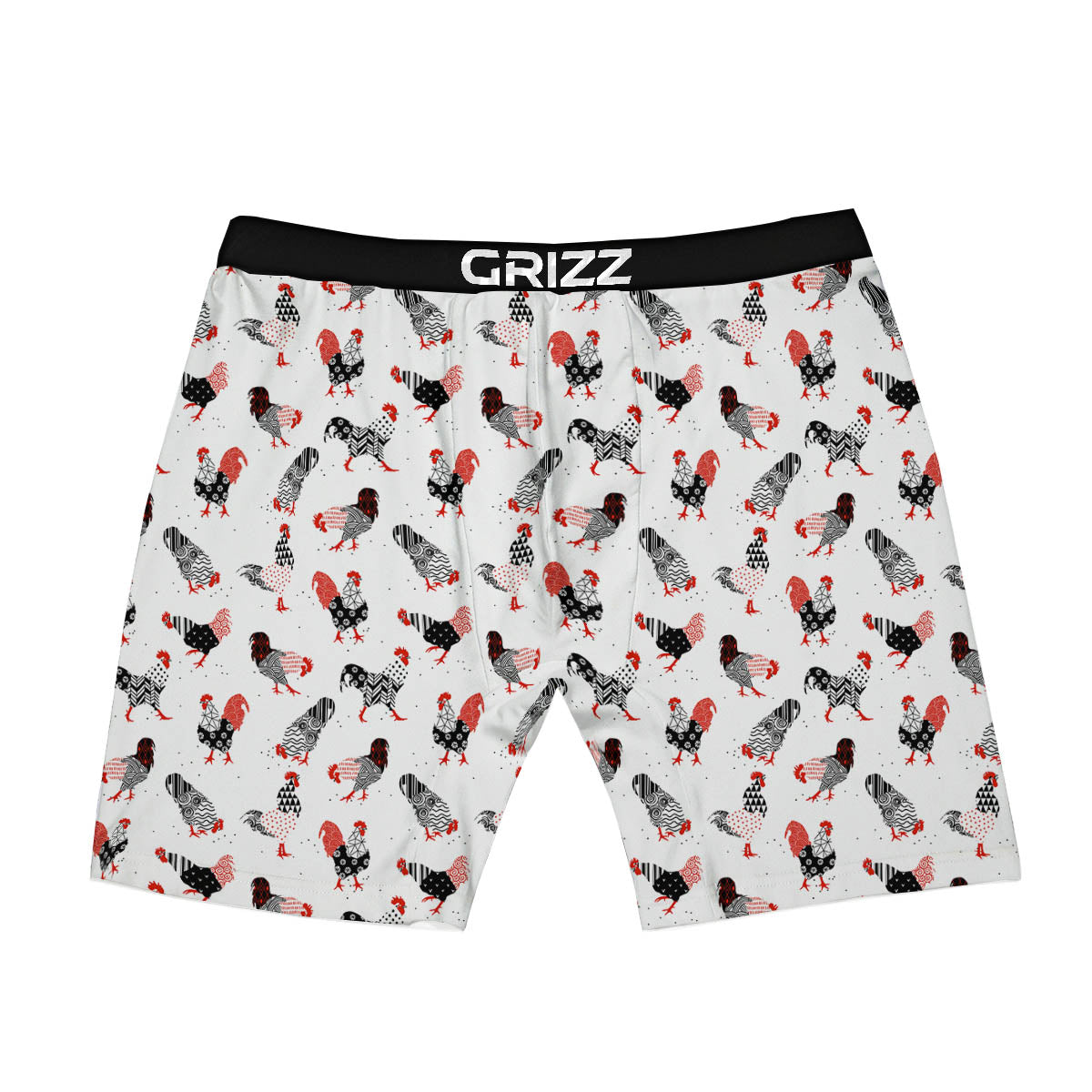 Rooster Chinese Print Pattern Boxer Briefs-grizzshop