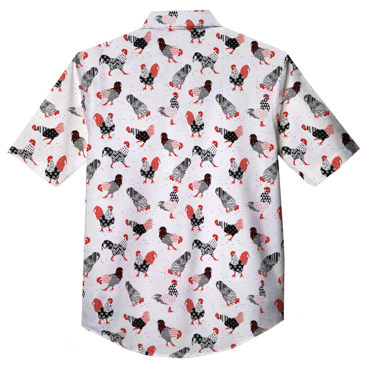 Rooster Chinese Print Pattern Button Up Shirt-grizzshop