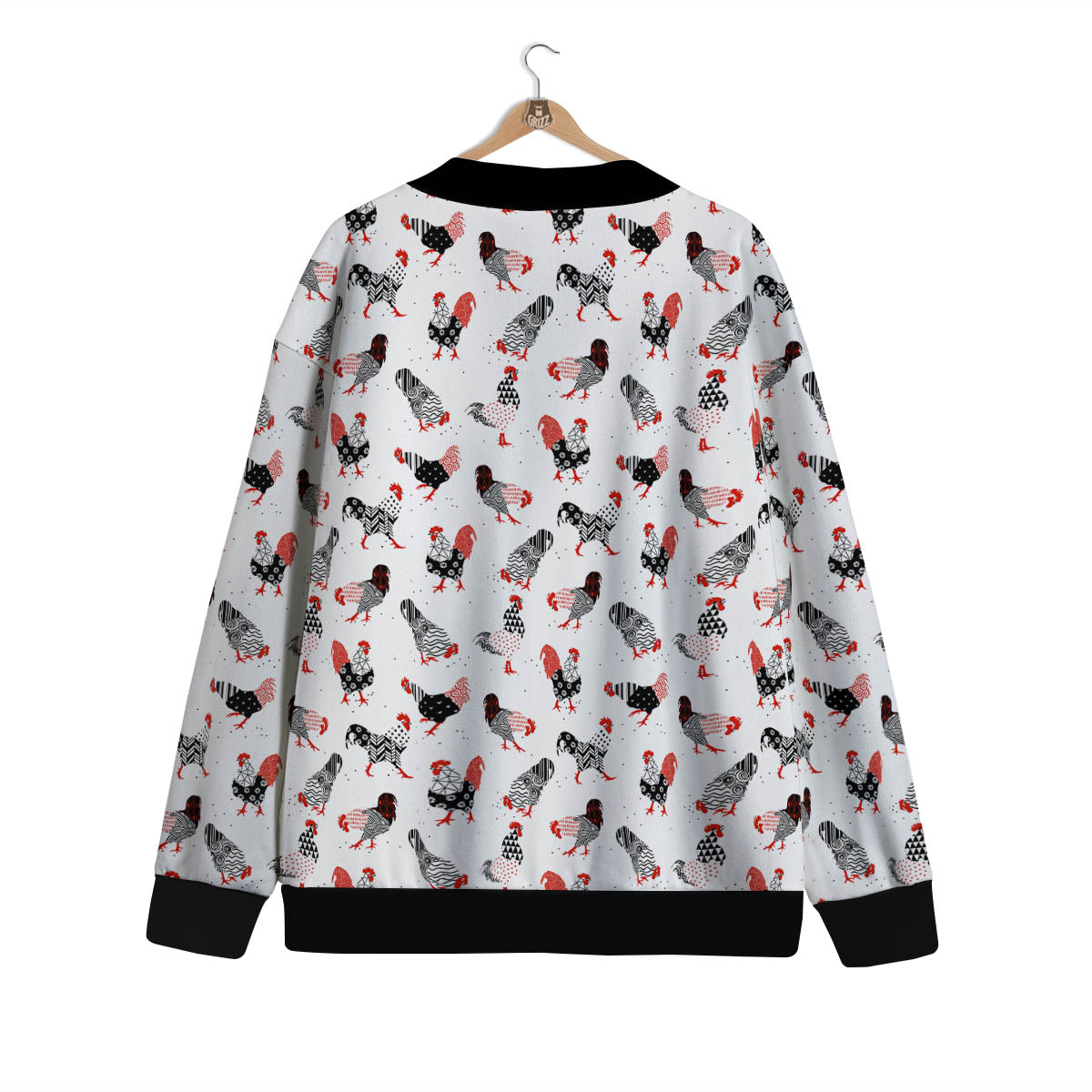 Rooster Chinese Print Pattern Cardigan-grizzshop