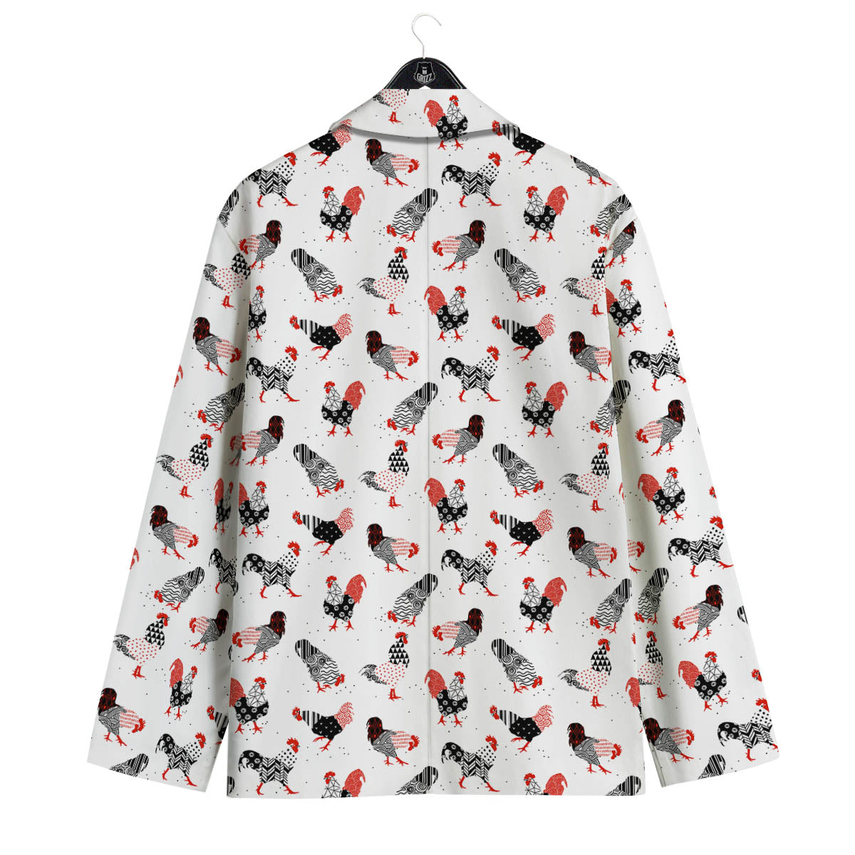 Rooster Chinese Print Pattern Men's Sport Coat-grizzshop