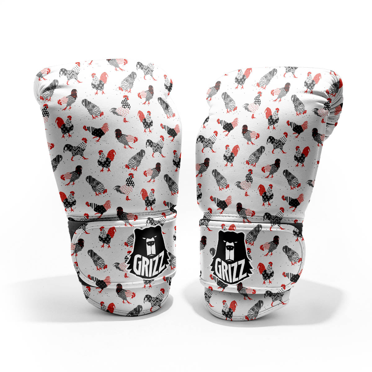 Rooster Chinese Print Pattern Pro Boxing Glove