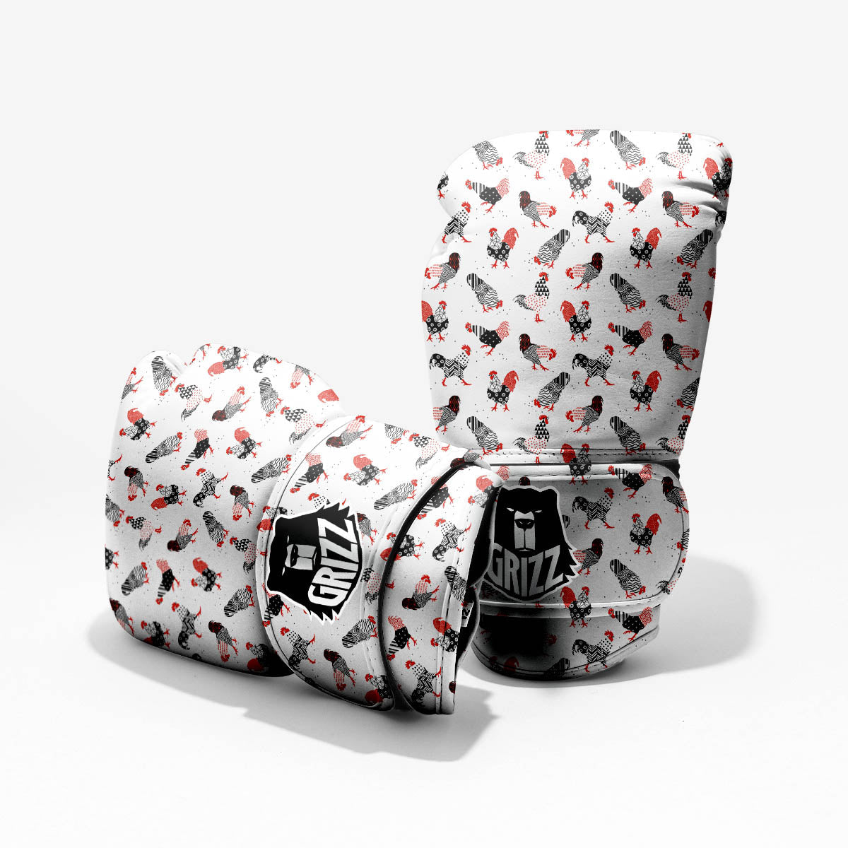 Rooster Chinese Print Pattern Pro Boxing Glove