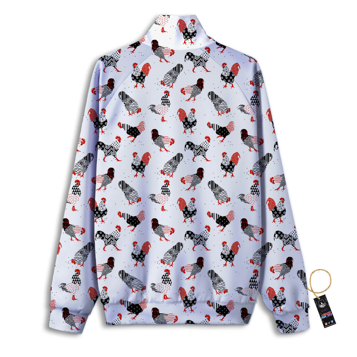 Rooster Chinese Print Pattern Track Jacket-grizzshop