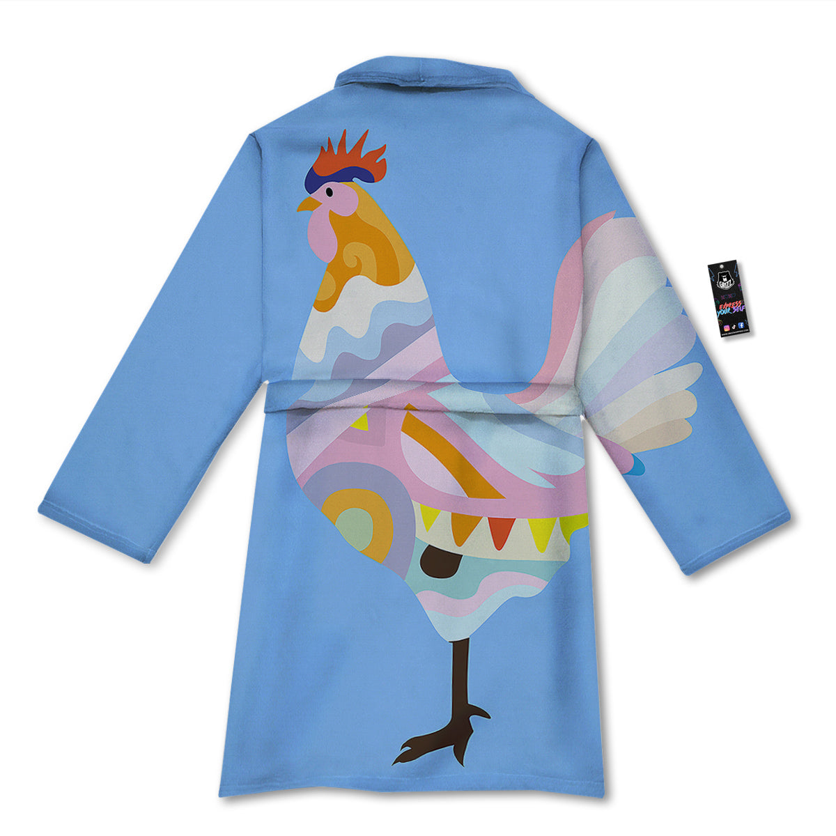 Rooster Colorful Print Bathrobe-grizzshop