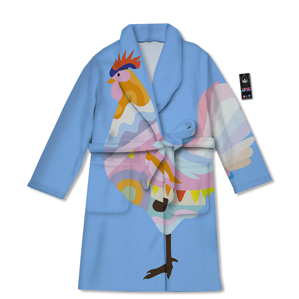 Rooster Colorful Print Bathrobe-grizzshop