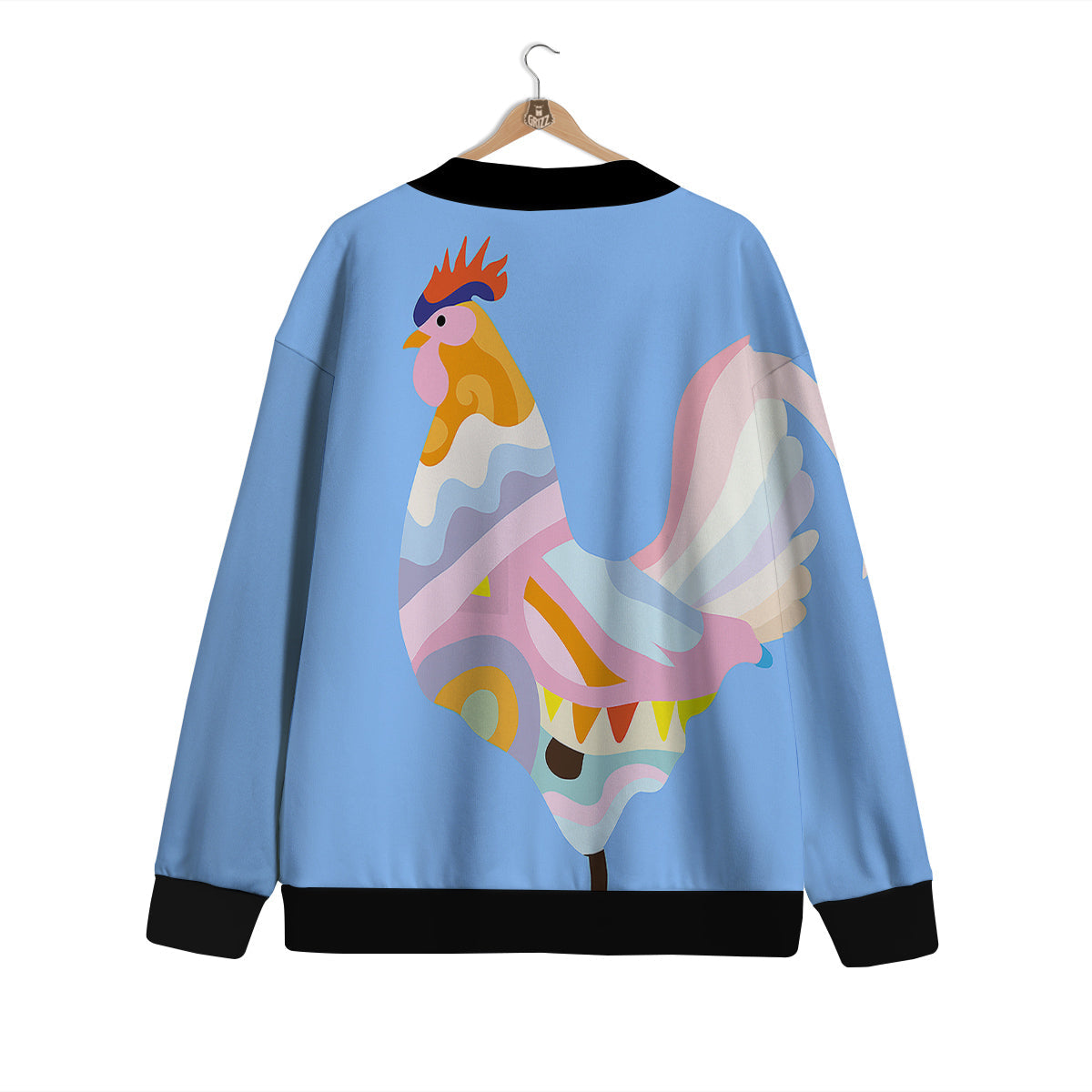 Rooster Colorful Print Cardigan-grizzshop