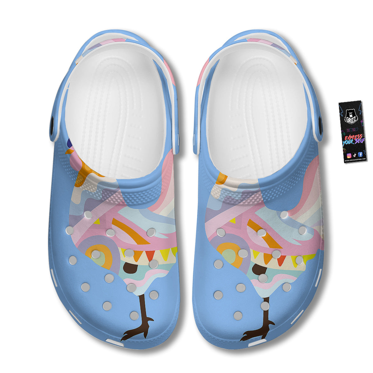 Rooster Colorful Print Clog-grizzshop