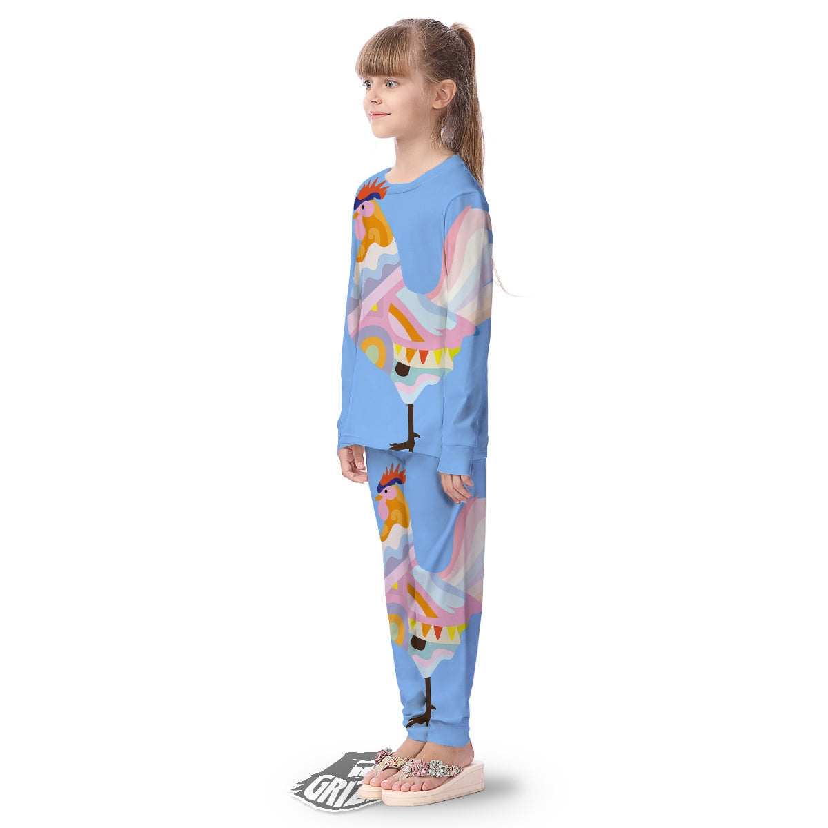 Rooster Colorful Print Kid's Pajamas-grizzshop