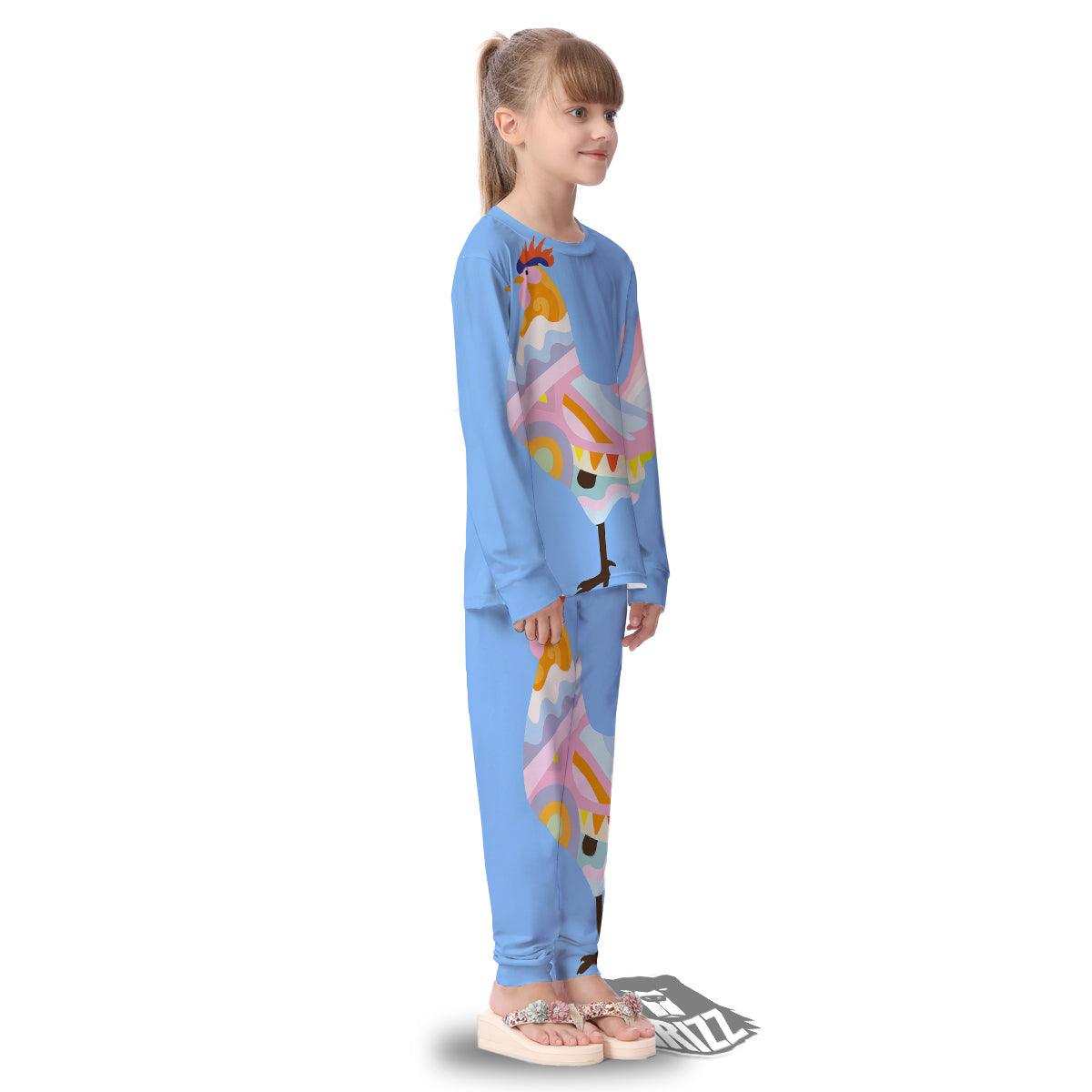 Rooster Colorful Print Kid's Pajamas-grizzshop