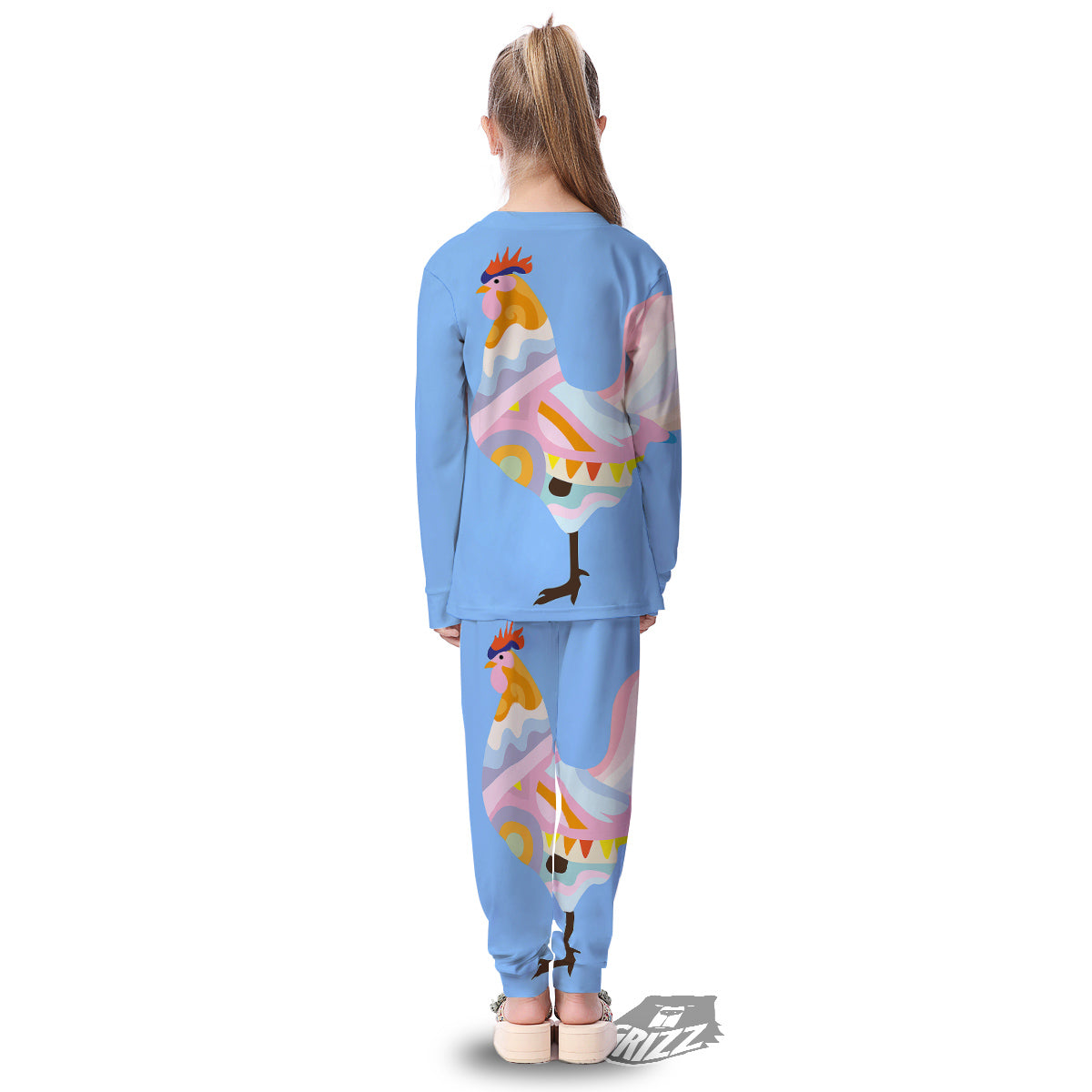 Rooster Colorful Print Kid's Pajamas-grizzshop