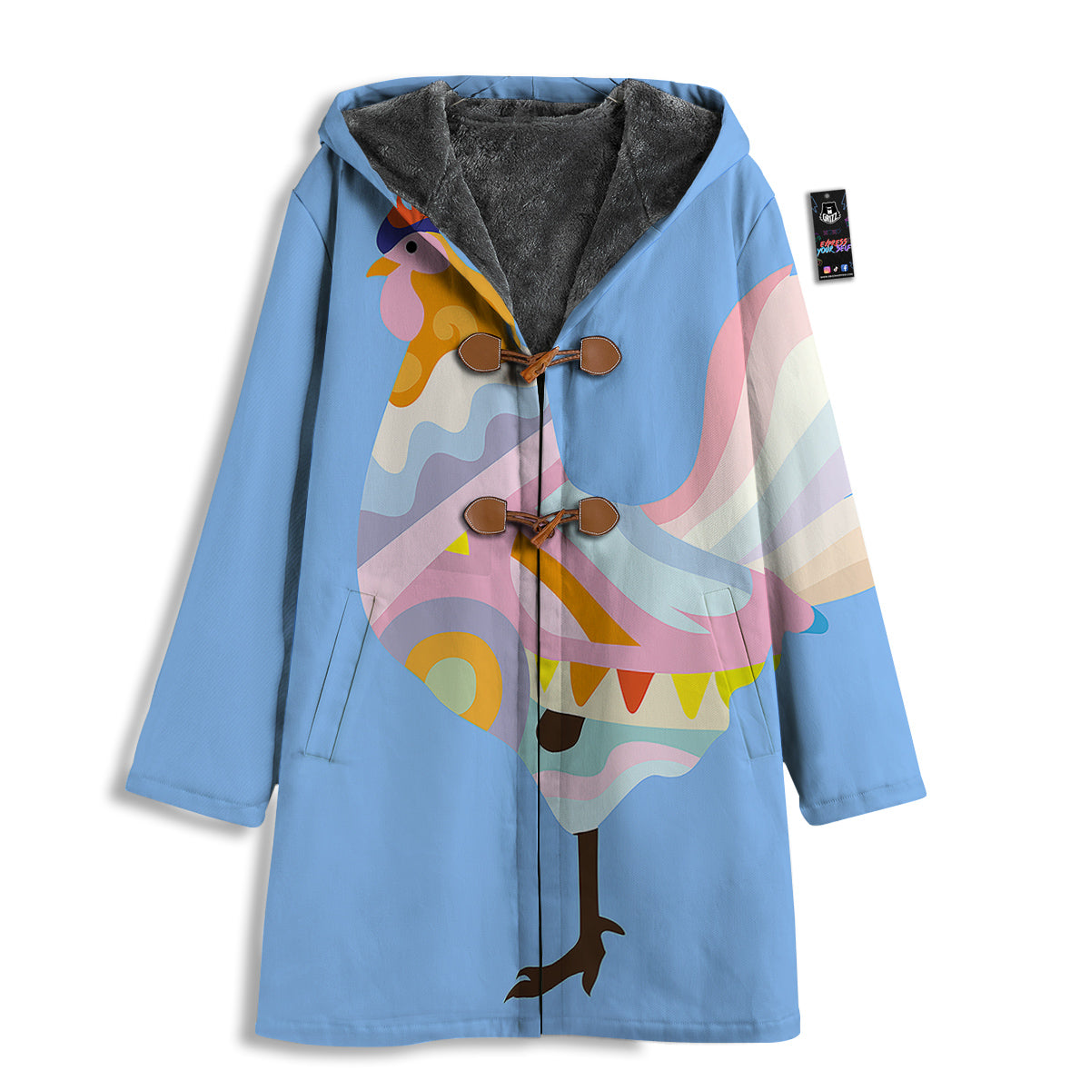 Rooster Colorful Print Men's Windbreaker Jacket-grizzshop