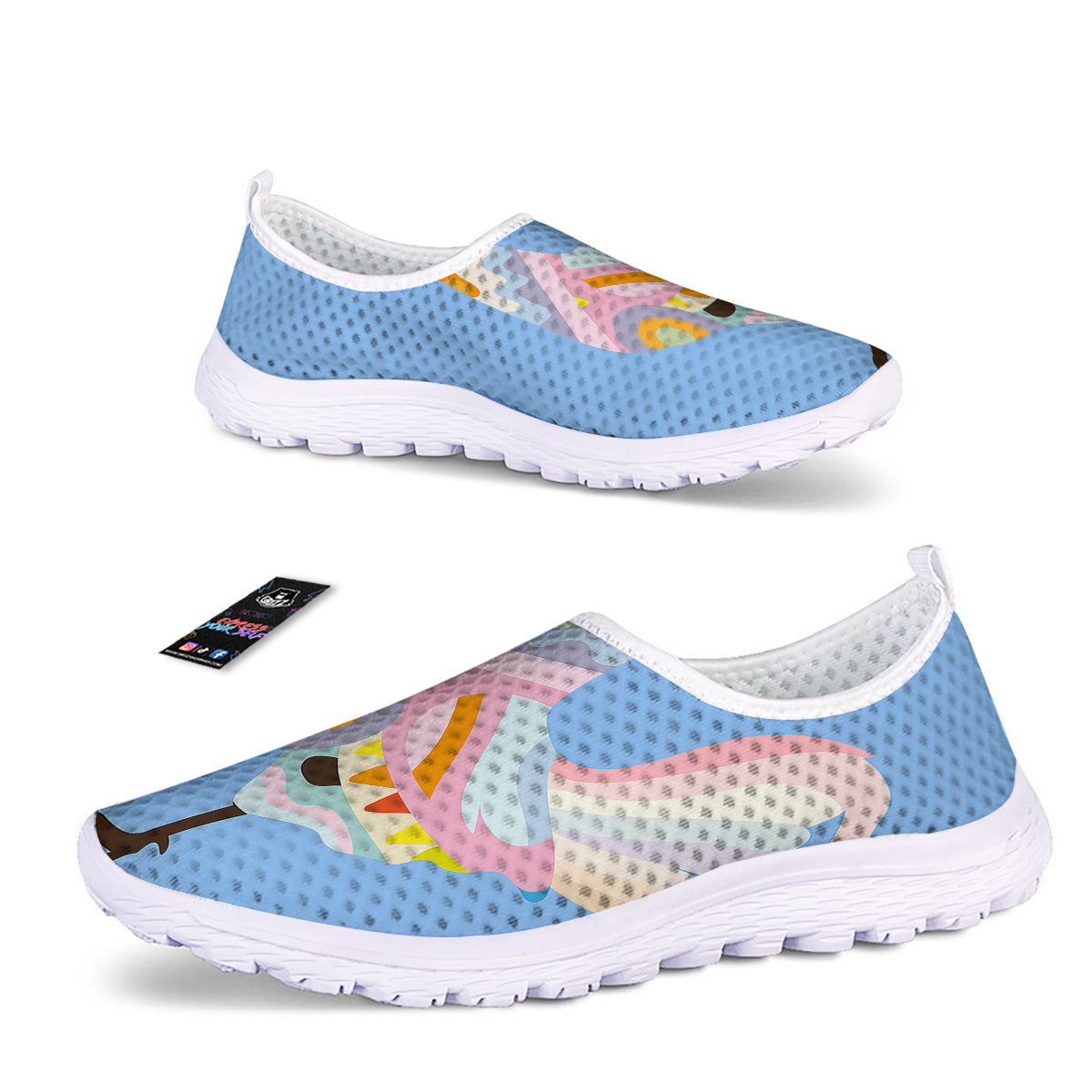 Rooster Colorful Print Nurse Shoes-grizzshop
