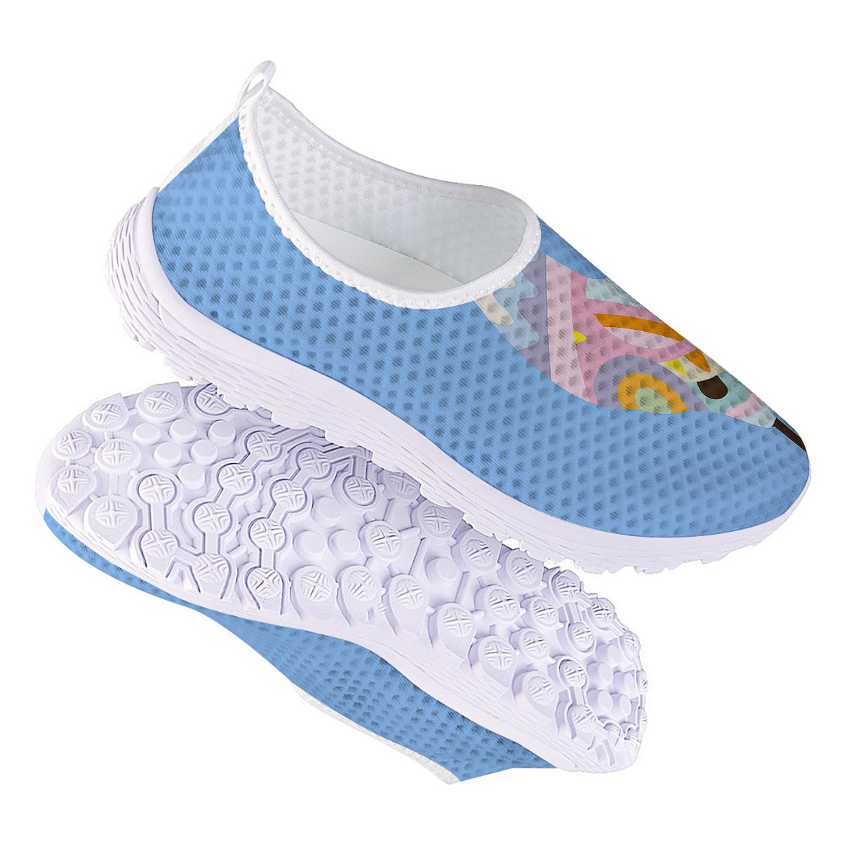 Rooster Colorful Print Nurse Shoes-grizzshop