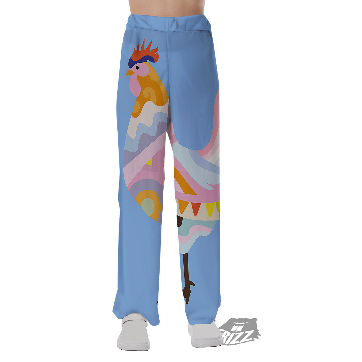 Rooster Colorful Print Pajama Pants-grizzshop