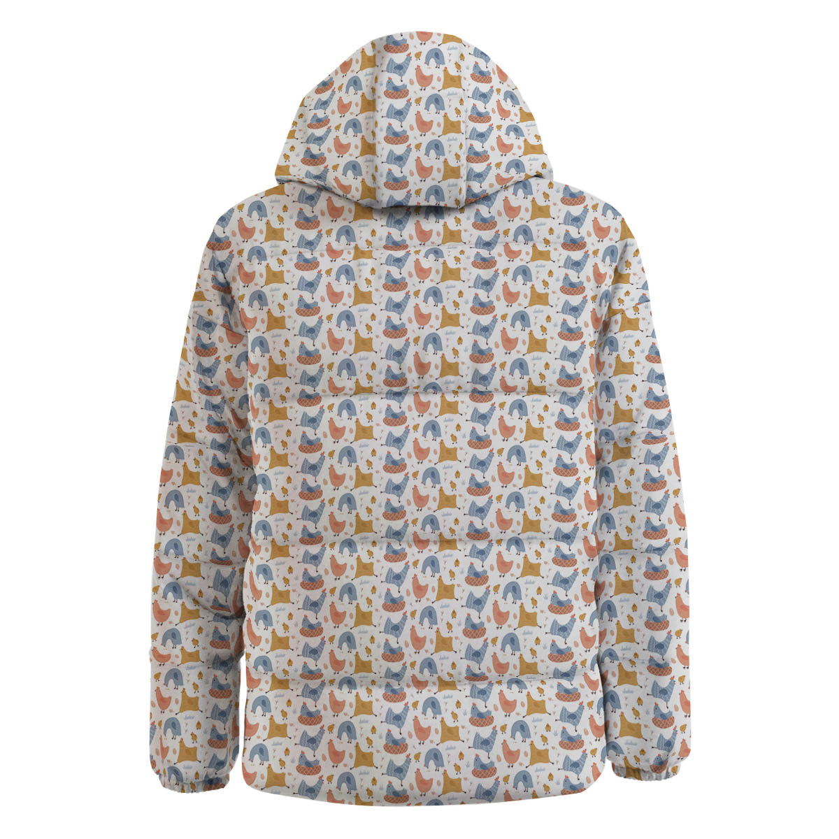 Rooster Colorful Print Pattern Down Jacket-grizzshop