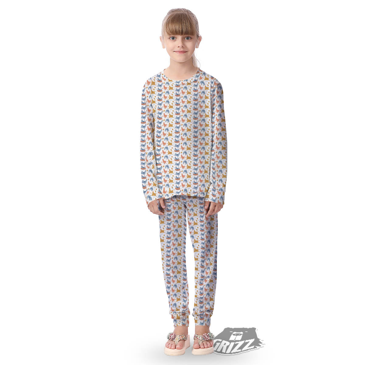 Rooster Colorful Print Pattern Kid's Pajamas-grizzshop