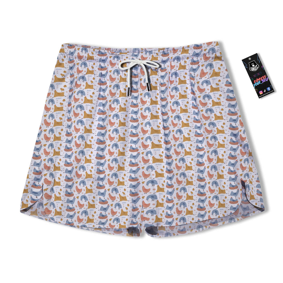 Rooster Colorful Print Pattern Men's Running Shorts-grizzshop