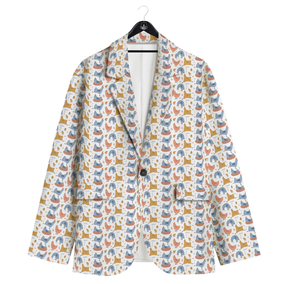 Rooster Colorful Print Pattern Men's Sport Coat-grizzshop
