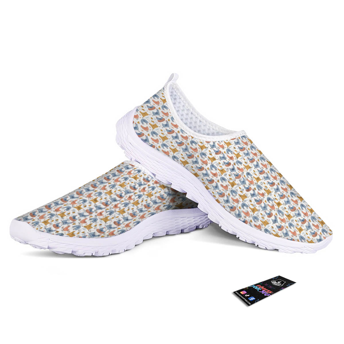 Rooster Colorful Print Pattern Nurse Shoes-grizzshop