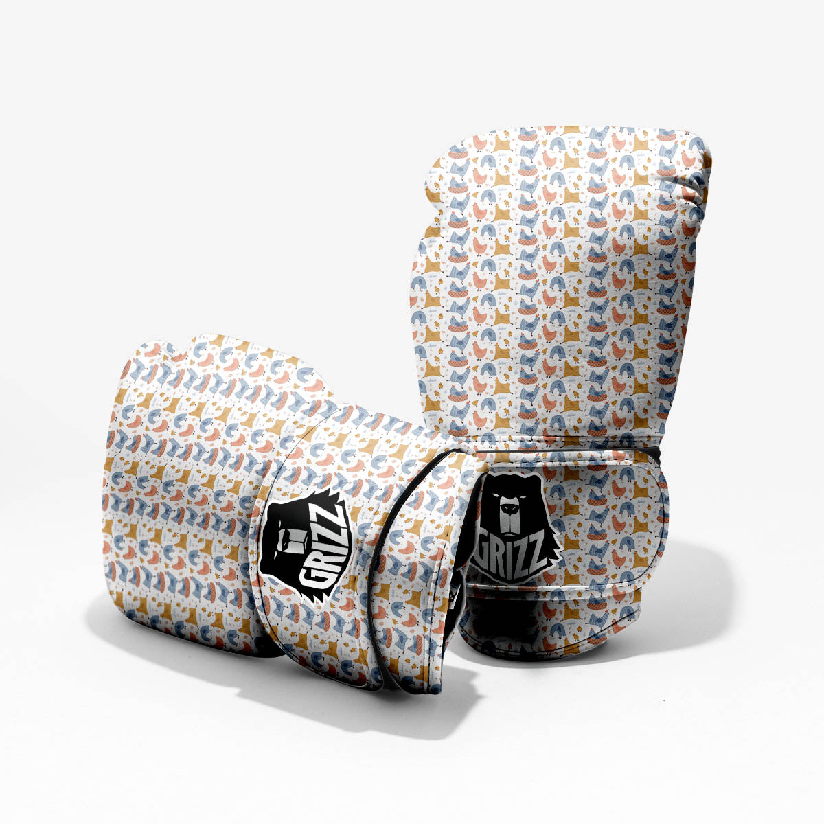 Rooster Colorful Print Pattern Pro Boxing Glove