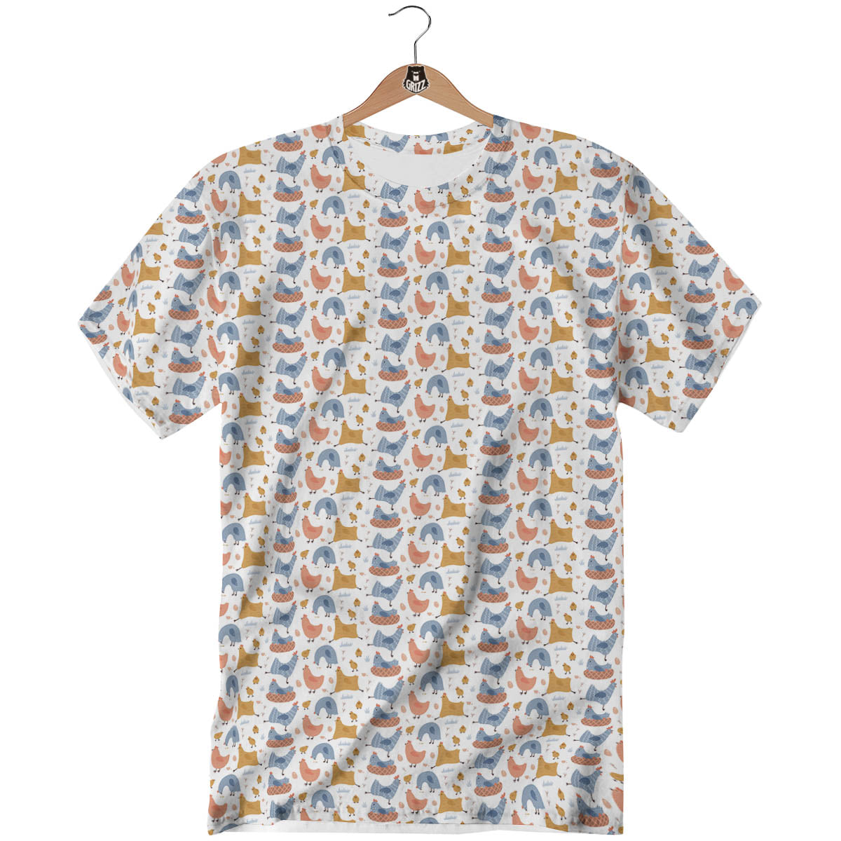 Rooster Colorful Print Pattern T-Shirt-grizzshop