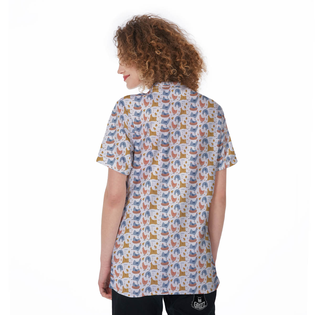 Rooster Colorful Print Pattern Women's Golf Shirts-grizzshop