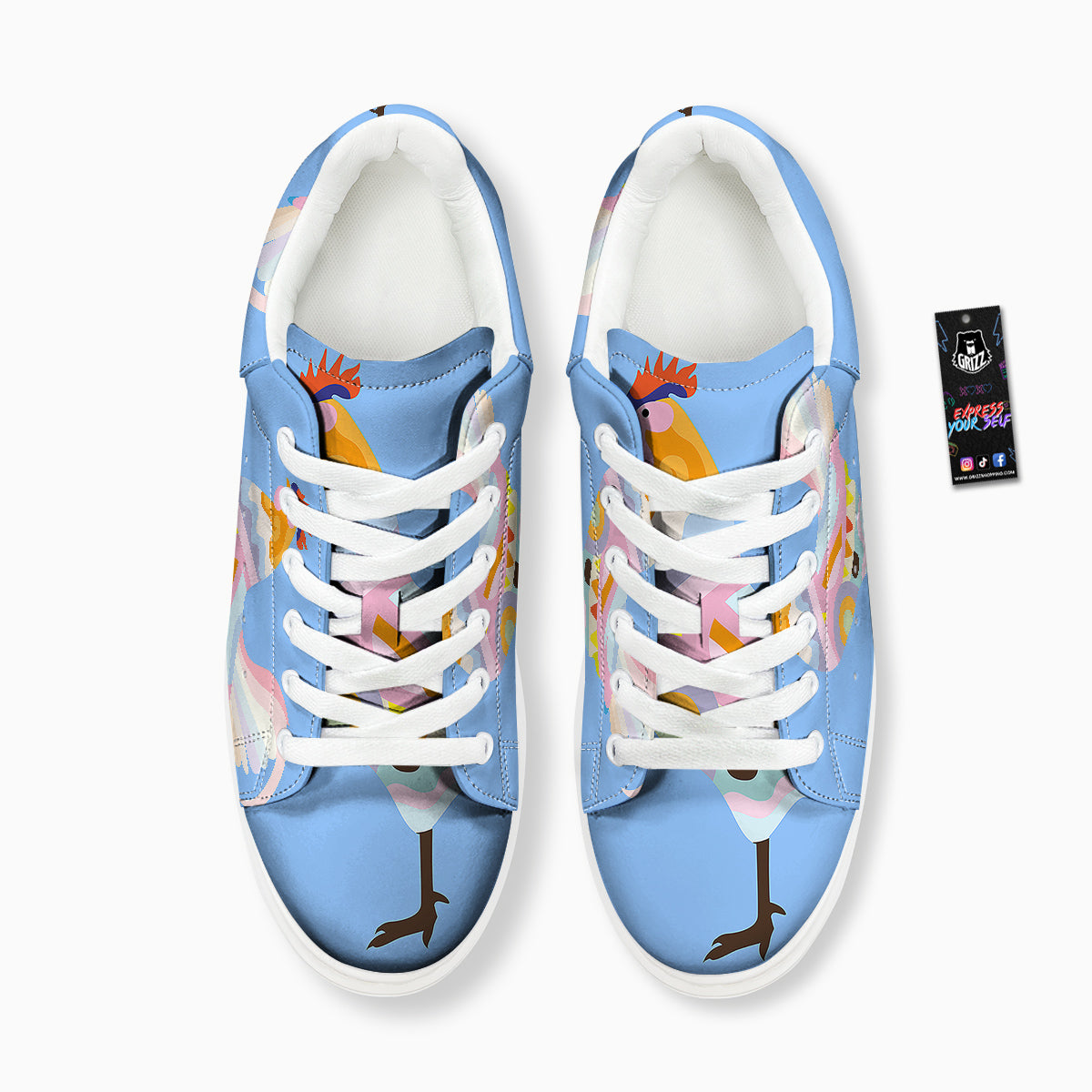 Rooster Colorful Print Platform Shoes-grizzshop